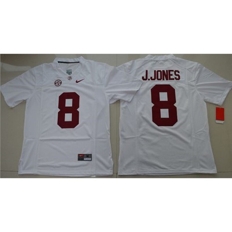 6861ccf93e987_1 Crimson Tide #8 Julio Jones White Stitched NCAA Jersey