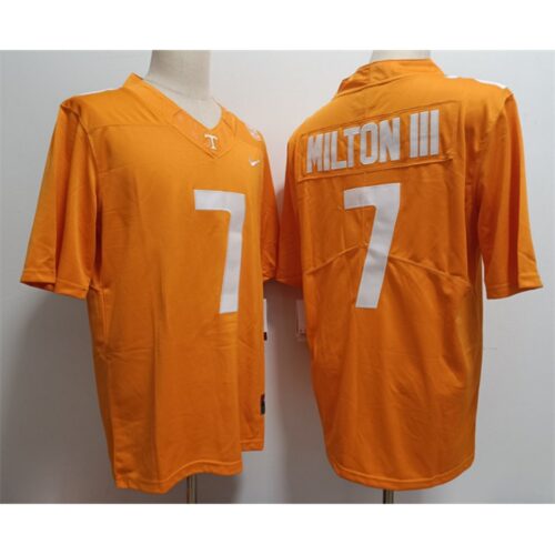 6861cd1f14d6f_1 Men's Tennessee Volunteers Irish #7 Joe Milton III Orange Stitched Jersey