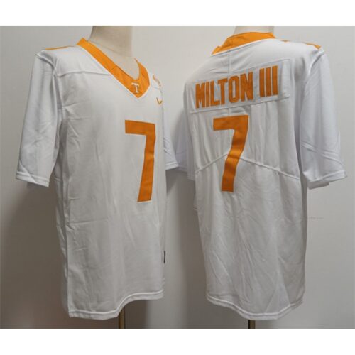 6861cd222d208_1 Men's Notre Tennessee Volunteers #7 Joe Milton III White Stitched Jersey