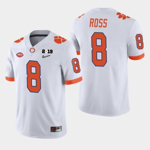 6861cd255b3a3_1 Men's Clemson Tigers #8 Justyn Ross White Stitched Football Jersey