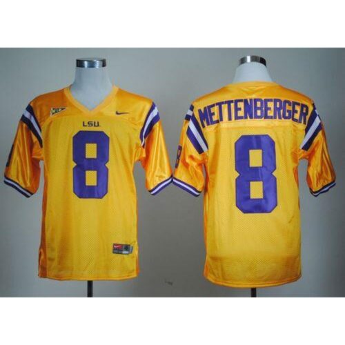 6861cd287b73b_1 LSU Tigers #8 Zach Mettenberger Gold Stitched NCAA Jersey