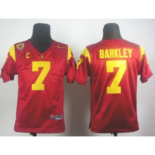 6861cd3b2f984_1 Trojans #7 Matt Barkley Red PAC-12 C Patch Stitched Youth NCAA Jersey