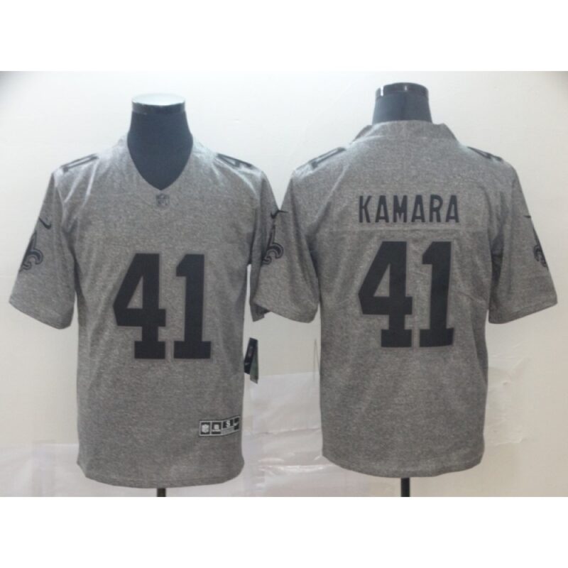 6861cd3c35d9c_1 Men's New Orleans Saints #41 Alvin Kamara Grey 2019 Stitched NFL Jersey