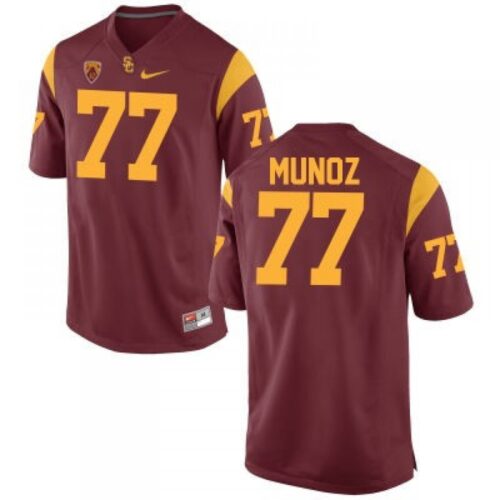 6861cd3e10a16_1 Men's USC Trojans #77 Anthony Munoz Red Stitched Limited Jersey
