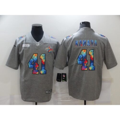 6861cd3f4faf5_1 Men's New Orleans Saints #41 Alvin Kamara 2020 Grey Crucial Catch Limited Stitched Jersey