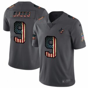 6861cd48d83d7_1 Men's New Orleans Saints #9 Drew Brees Grey 2019 Salute To Service USA Flag Fashion Limited Stitched NFL Jersey