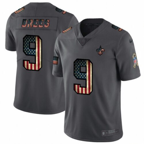 6861cd48d83d7_1 Men's New Orleans Saints #9 Drew Brees Grey 2019 Salute To Service USA Flag Fashion Limited Stitched NFL Jersey