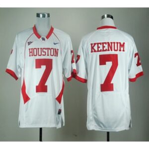 6861cd50b1a1f_1 Cougars #7 Case Keenum White C-USA Patch Stitched NCAA Jersey