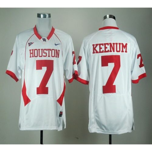 6861cd50b1a1f_1 Cougars #7 Case Keenum White C-USA Patch Stitched NCAA Jersey