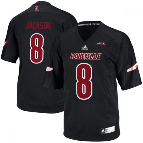 6861cd53d8133_1 Louisville Cardinals #8 Lamar Jackson Blackout Stitched Jersey
