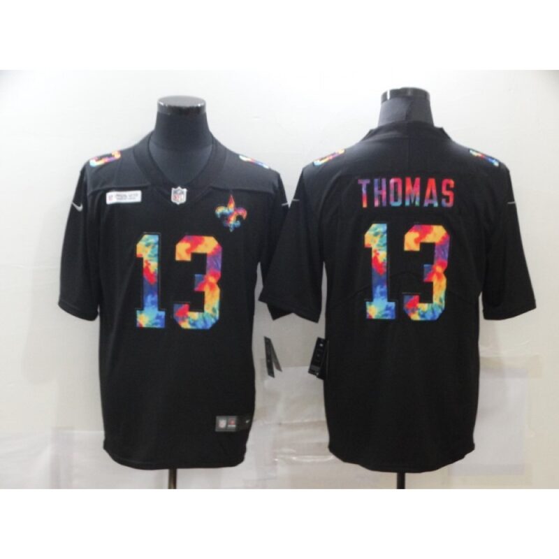 6861cd61dc1e3_1 Men's New Orleans Saints #13 Michael Thomas 2020 Black Crucial Catch Limited Stitched Jersey