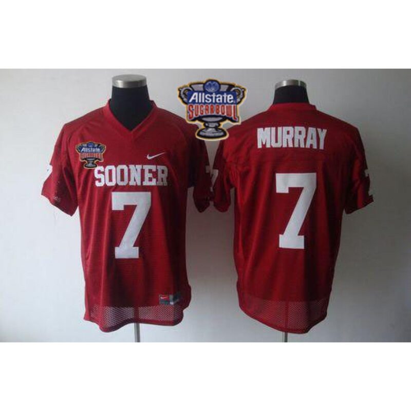 6861cd94915a8_1 Sooners #7 DeMarco Murray Red 2014 Sugar Bowl Patch Stitched NCAA Jersey
