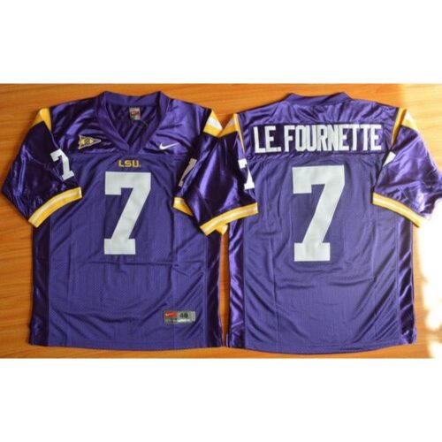 6861cdb754e10_1 LSU Tigers #7 Leonard Fournette Purple Stitched NCAA Jersey