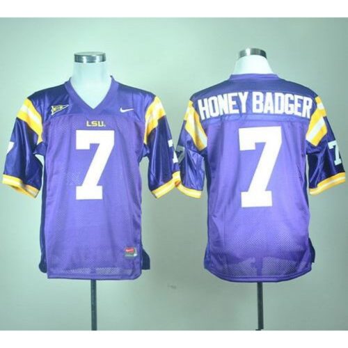 6861cdc0af830_1 LSU Tigers #7 Tyrann Mathieu Purple Honey Badger Nick Name Stitched NCAA Jersey