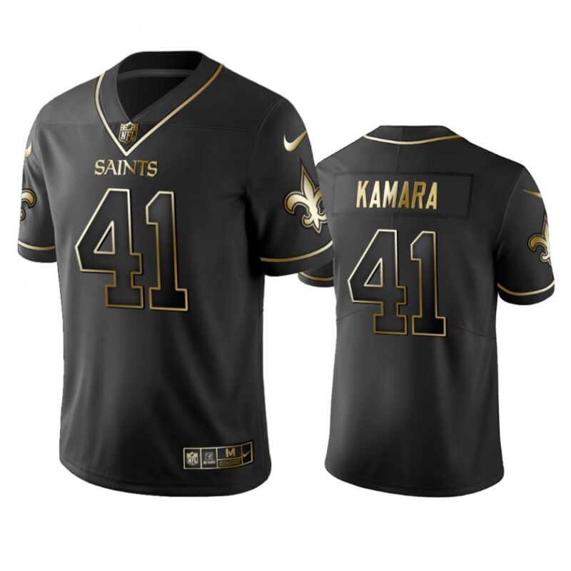6861cdc19ebc1_1 Men's New Orleans Saints #41 Alvin Kamara Black 2019 Golden Edition Limited Stitched NFL Jersey