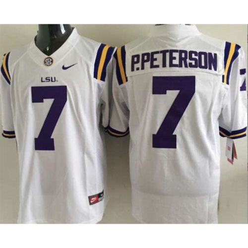 6861cdd014ae0_1 LSU Tigers #7 Patrick Peterson White Stitched NCAA Jersey