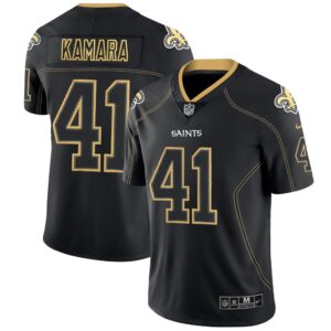 6861cdd138cdd_1 Men's New Orleans Saints #41 Alvin Kamara NFL 2018 Lights Out Black Color Rush Limited Jersey