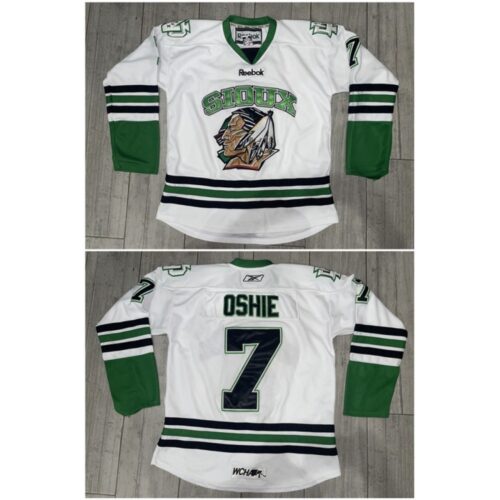 6861cdd9558ee_1 Men's North Dakota Fighting Sioux #7 T.J Oshie White Stitched Jersey