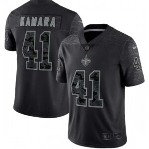 6861cddd946a6_1 Men's New Orleans Saints #41 Alvin Kamara Black Reflective Limited Stitched Football Jersey