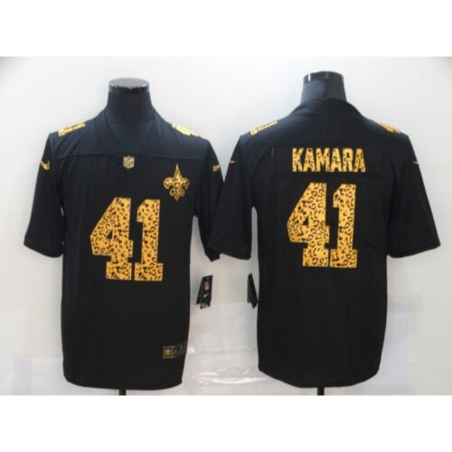 6861cde0c17cc_1 Men's New Orleans Saints #41 Alvin Kamara 2020 Black Leopard Print Fashion Limited Stitched Jersey