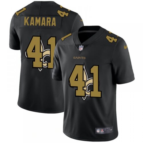 6861cdea1bb2e_1 Men's New Orleans Saints #41 Alvin Kamara 2020 Black Shadow Logo Limited Stitched Jersey