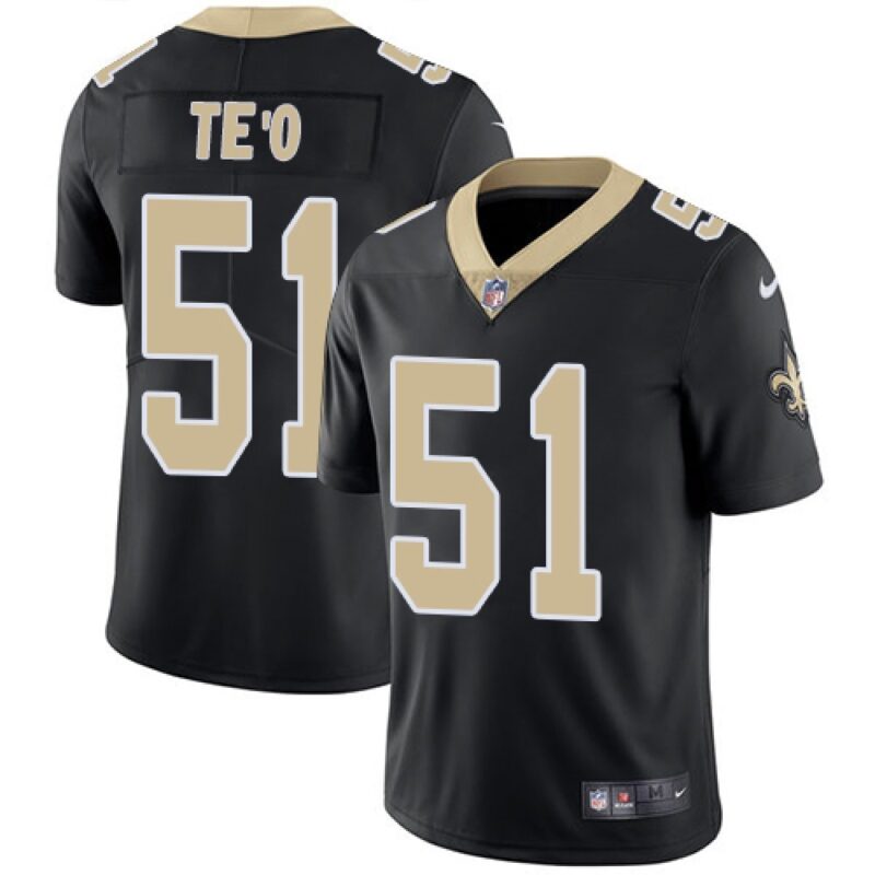 6861ce007df9e_1 Men's New Orleans Saints #51 Manti Te'o Black Vapor Untouchable Limited Stitched NFL Jersey