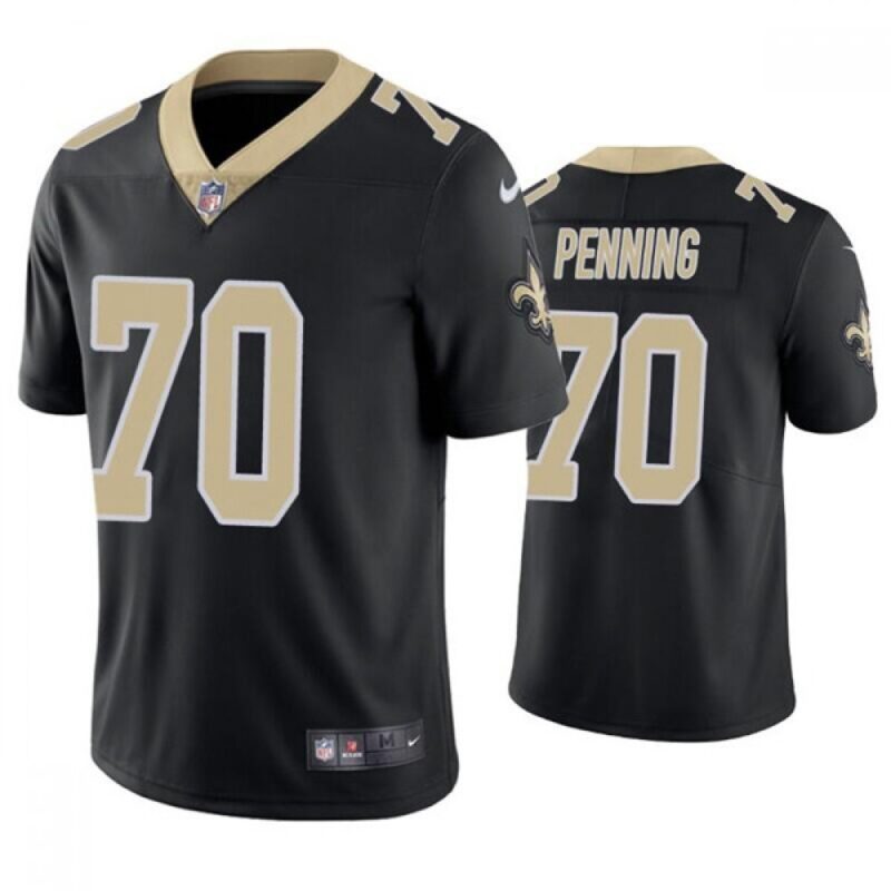 6861ce165dc4c_1 Men's New Orleans Saints #70 Trevor Penning Black Vapor Limited Stitched Jersey