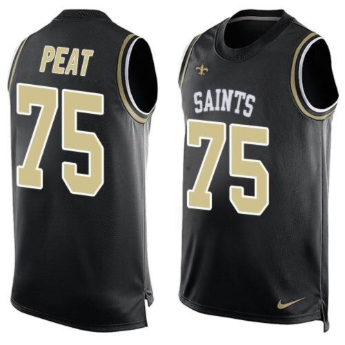 6861ce1fd0a79_1 Saints #75 Andrus Peat Black Team Color Men's Stitched NFL Limited Tank Top Jersey
