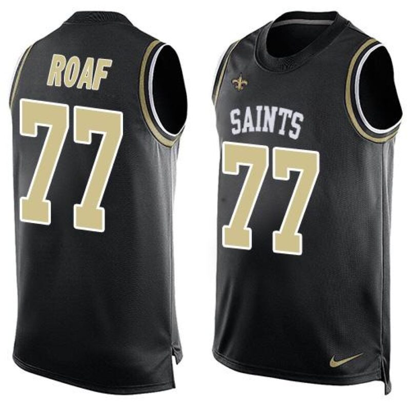 6861ce2652c45_1 Saints #77 Willie Roaf Black Team Color Men's Stitched NFL Limited Tank Top Jersey