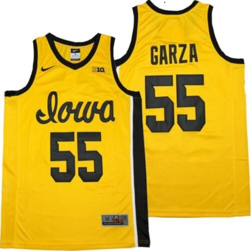 6861ce2d8957f_1 Men's Iowa Hawkeyes #55 Luka Garza Yellow Basketball Stitched Jersey