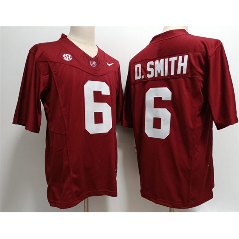 6861ce3a2a0e2_1 Men's Alabama Crimson Tide #6 DeVonta Smith Red Stitched Jersey