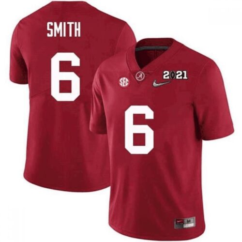 6861ce3d86f9f_1 Men's Alabama Crimson Tide #6 DeVonta SmithRed 2021 National Champions Stitched Jersey
