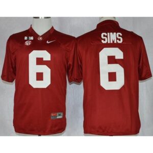 6861ce409d968_1 Crimson Tide #6 Blake Sims Red Limited 2016 College Football Playoff National Championship Patch Stitched NCAA Jersey
