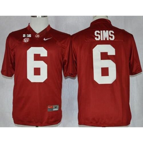 6861ce409d968_1 Crimson Tide #6 Blake Sims Red Limited 2016 College Football Playoff National Championship Patch Stitched NCAA Jersey