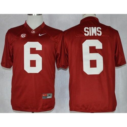 6861ce43b2e07_1 Crimson Tide #6 Blake Sims Red Limited Stitched NCAA Jersey