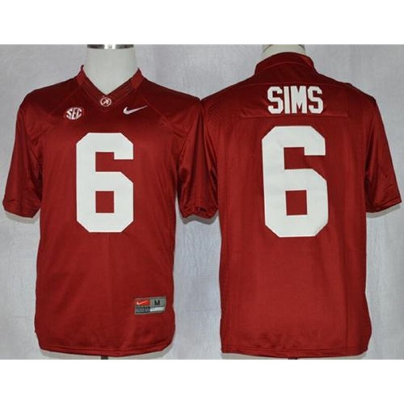 6861ce43b2e07_1 Crimson Tide #6 Blake Sims Red Limited Stitched NCAA Jersey