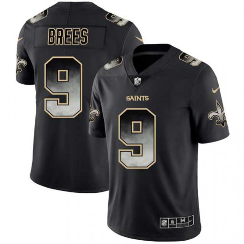 6861ce4d57f4c_1 Men's New Orleans Saints #9 Drew Brees Black 2019 Smoke Fashion Limited Stitched NFL Jersey