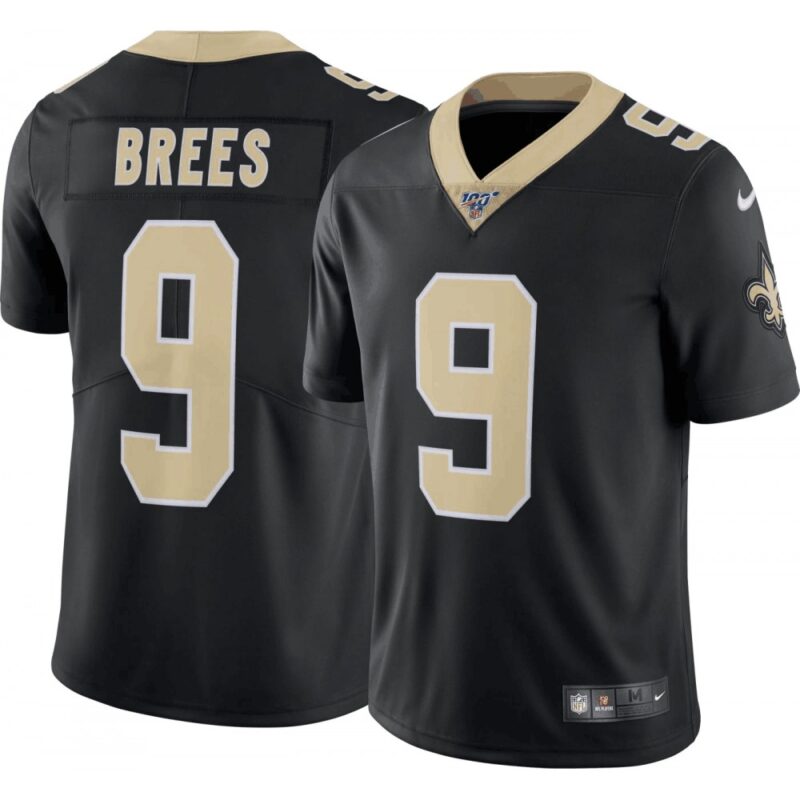 6861ce509ae0f_1 Men's New Orleans Saints #9 Drew Brees Black 2019 100th Season Vapor Untouchable Limited Stitched NFL Jersey