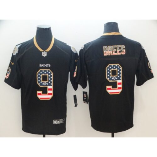 6861ce57005e5_1 Men's New Orleans Saints #9 Drew Brees Black 2018 USA Flag Color Rush Limited Fashion NFL Stitched Jersey