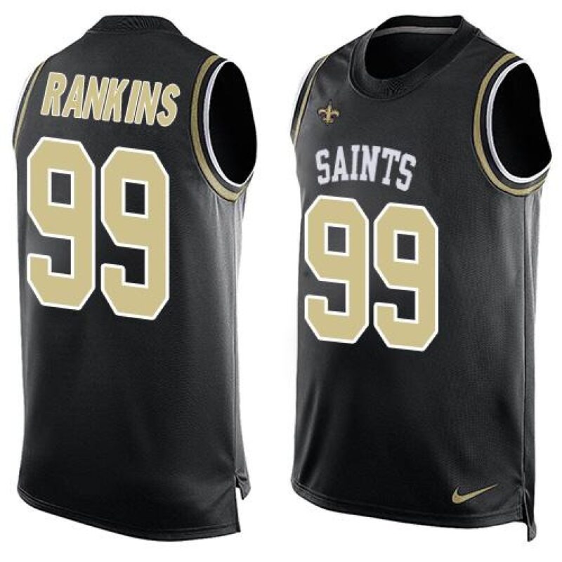 6861ce76d30f5_1 Saints #99 Sheldon Rankins Black Team Color Men's Stitched NFL Limited Tank Top Jersey
