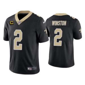 6861ce7a0b8e7_1 Men's New Orleans Saints 2022 #2 Jameis Winston Black With 4-star C Patch Vapor Untouchable Stitched Jersey