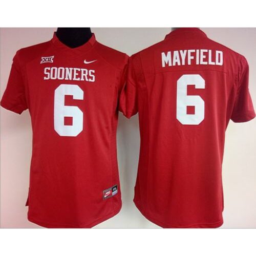 6861ce7a56259_1 Sooners #6 Baker Mayfield Red Women's Stitched NCAA Jersey