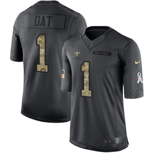 6861ce80586e5_1 Saints #1 Who Dat Black Men's Stitched NFL Limited 2016 Salute To Service Jersey