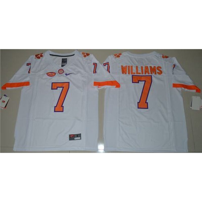 6861ce9046f27_1 Tigers #7 Mike Williams White Limited Stitched NCAA Jersey