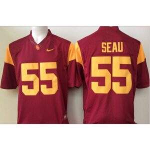 6861ce93488da_1 Trojans #55 Junior Seau Red Limited Stitched NCAA Jersey