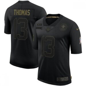 6861ce96b88f4_1 Men's New Orleans Saints #13 Michael Thomas 2020 Black Salute To Service Limited Stitched Jersey
