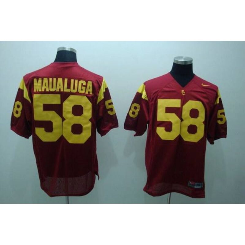 6861ce9d11d10_1 Trojans #58 Rey Maualuga Red Stitched NCAA Jersey