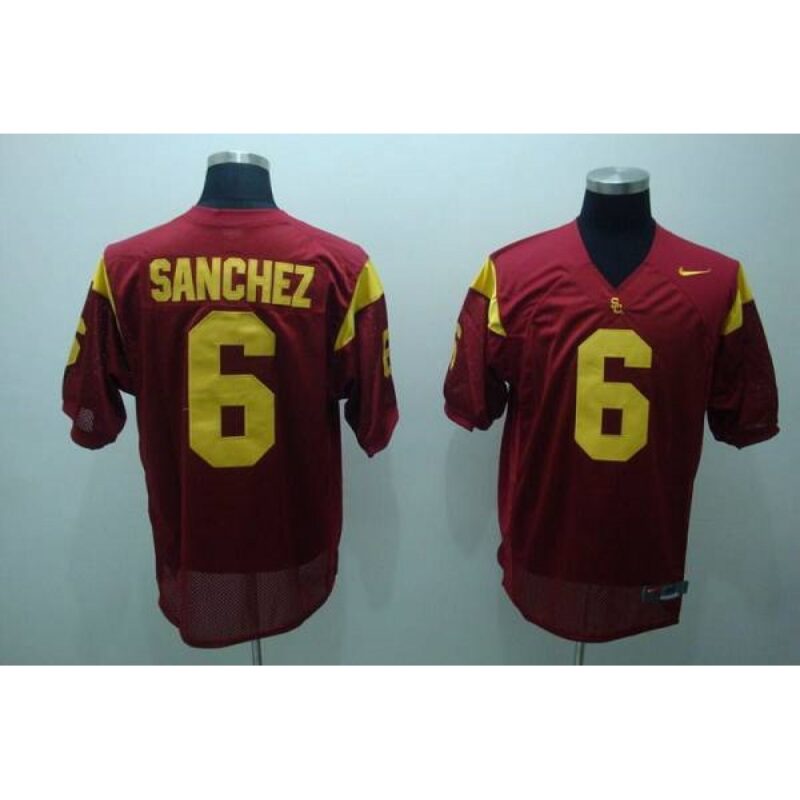 6861cea047023_1 Trojans #6 Mark Sanchez Red Stitched NCAA Jersey