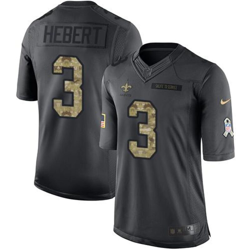 6861cea0575f7_1 Saints #3 Bobby Hebert Black Men's Stitched NFL Limited 2016 Salute To Service Jersey