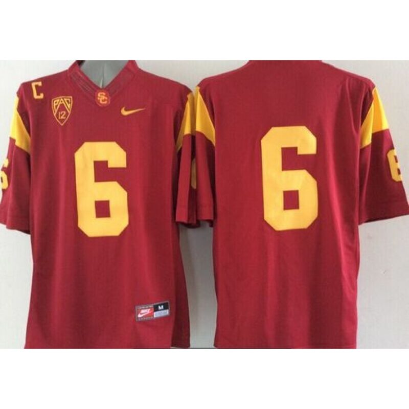 6861cea372c96_1 Trojans #6 Red Limited Stitched NCAA Jersey
